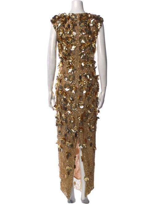 Rachel Gilbert Lace Pattern Long Dress