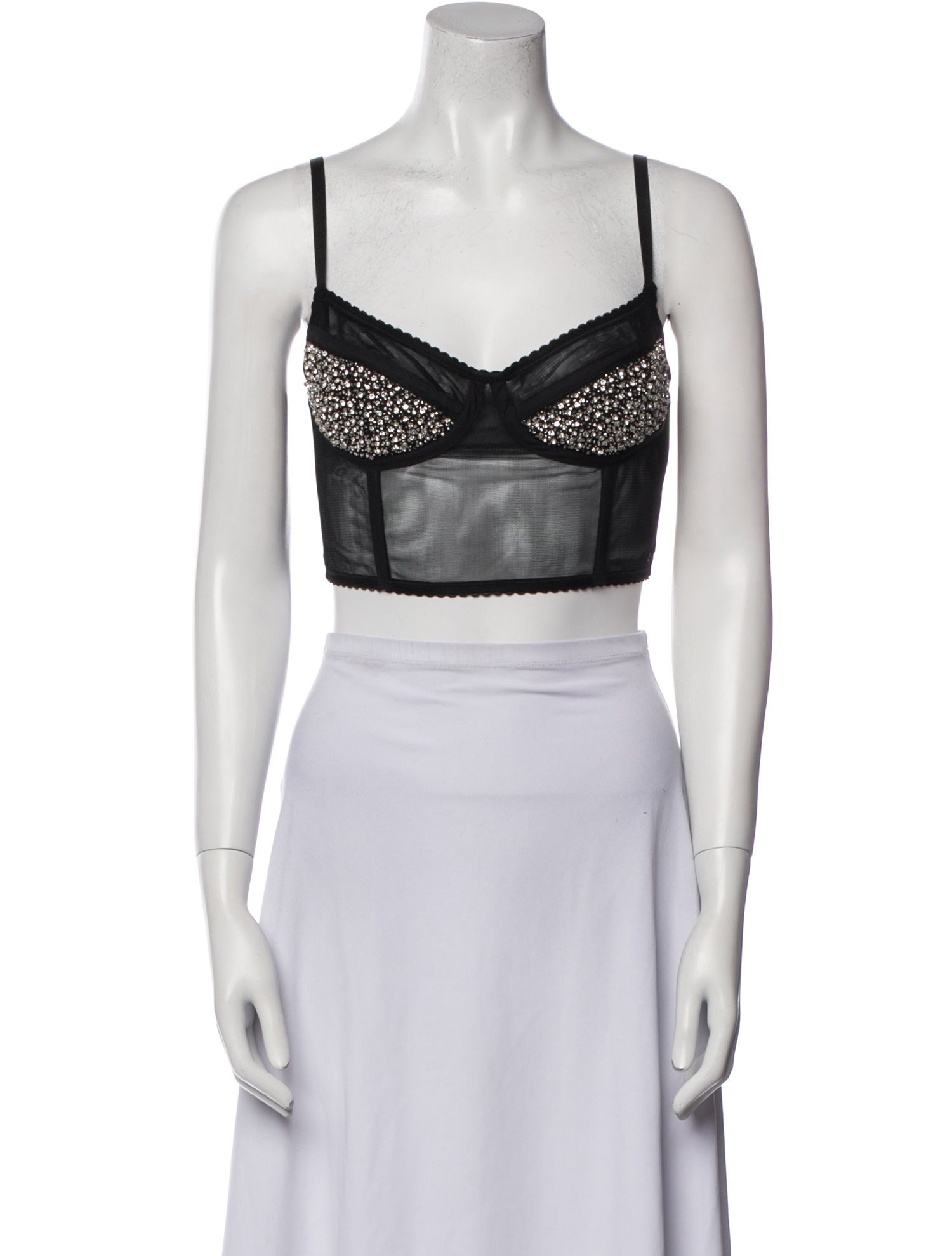 Rachel Gilbert Nylon V-Neck Crop Top