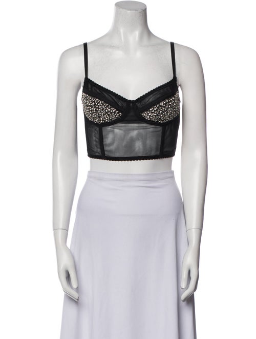 Rachel Gilbert Nylon V-Neck Crop Top