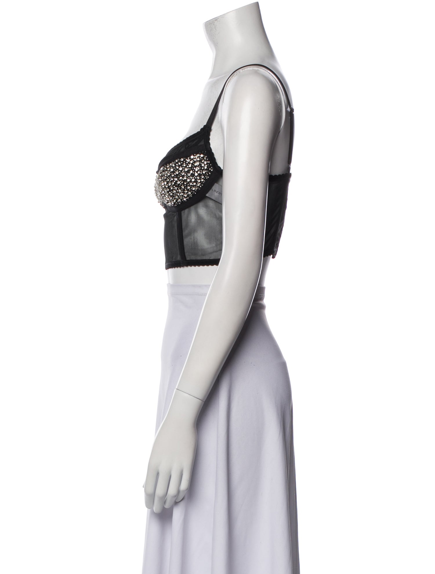 Rachel Gilbert Nylon V-Neck Crop Top