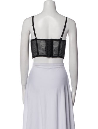 Rachel Gilbert Nylon V-Neck Crop Top