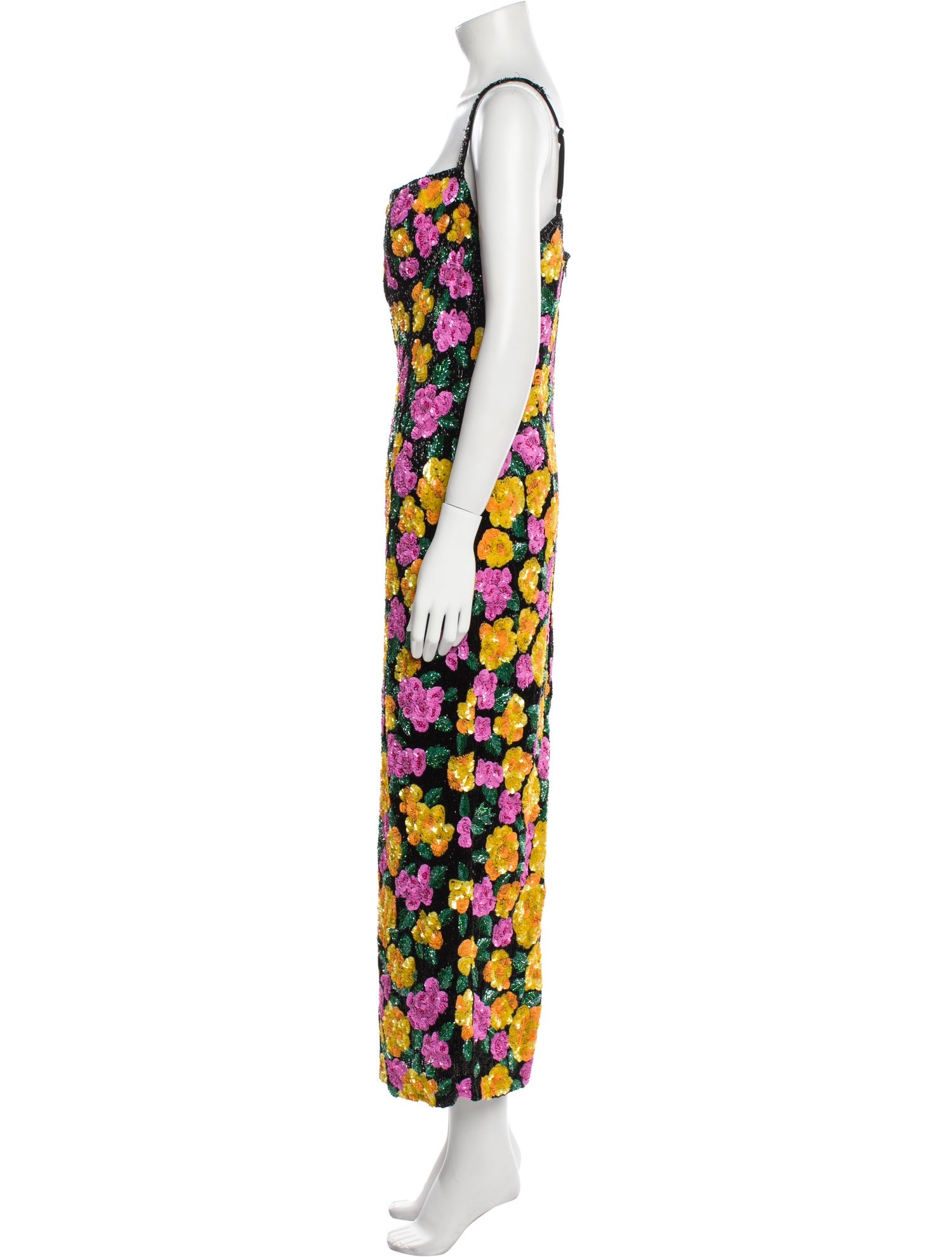 Rachel Gilbert Floral Print Long Dress