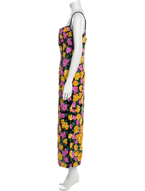 Rachel Gilbert Floral Print Long Dress