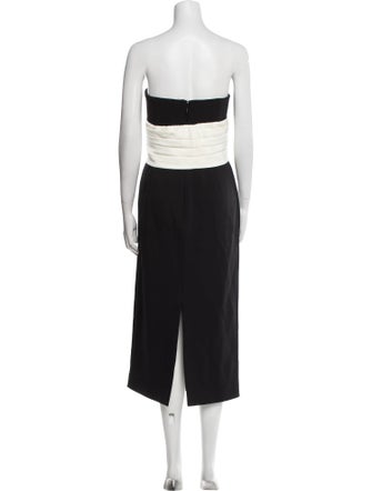 Rachel Gilbert Strapless Midi Length Dress