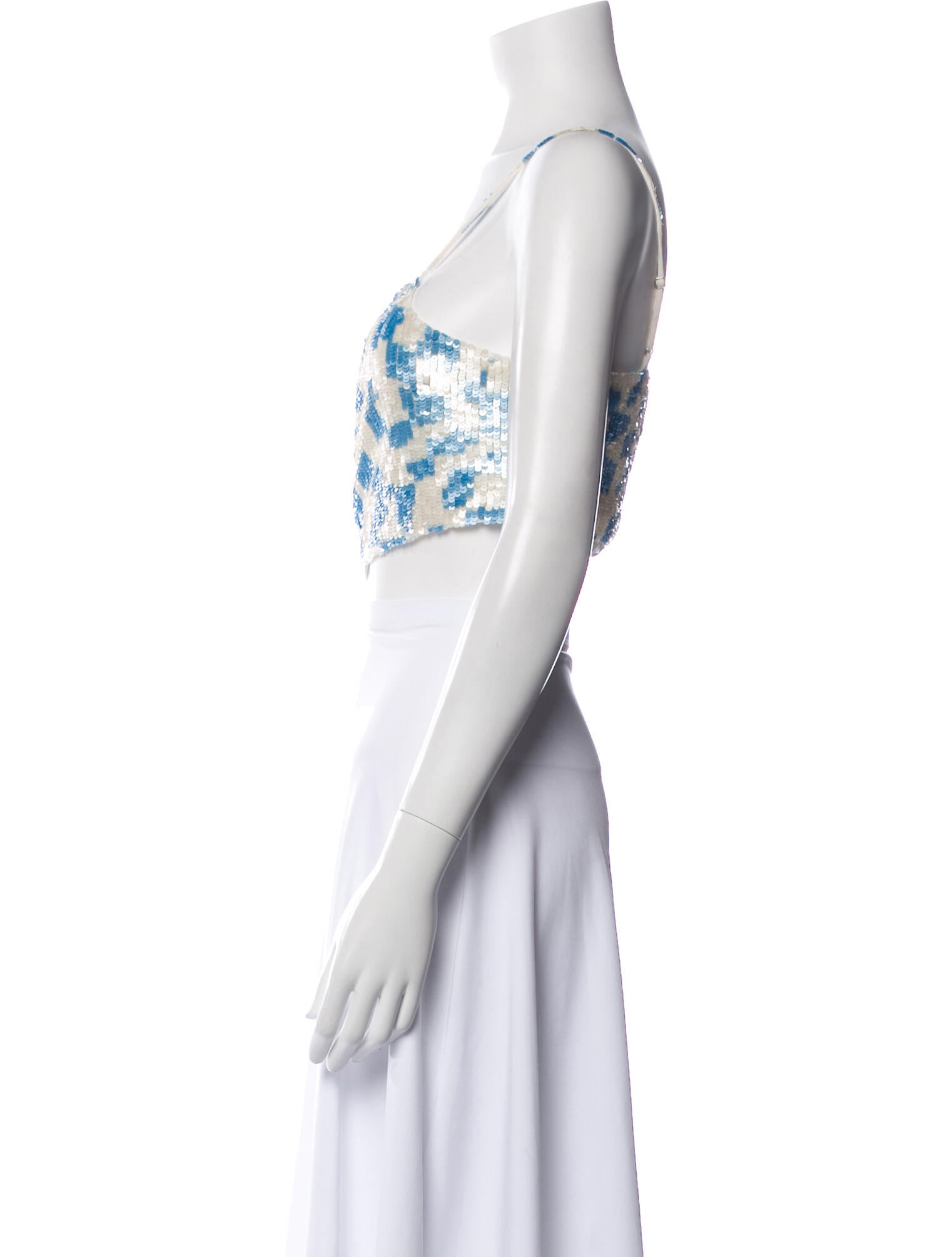 Rachel Gilbert Nylon Floral Print Crop Top