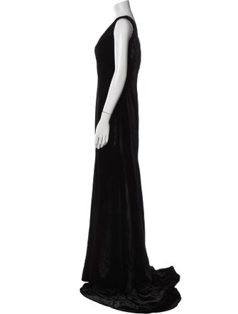 Rachel Gilbert V-Neck Long Dress