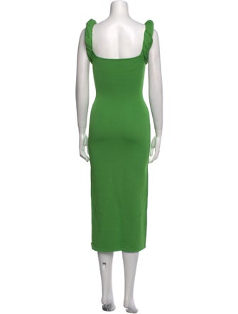 Rachel Gilbert Square Neckline Midi Length Dress