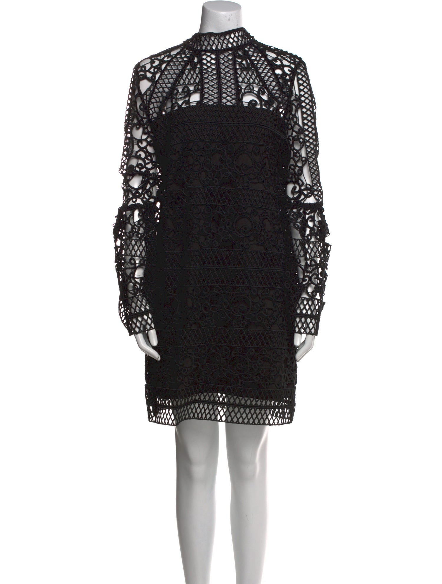 Rachel Gilbert Lace Pattern Mini Dress