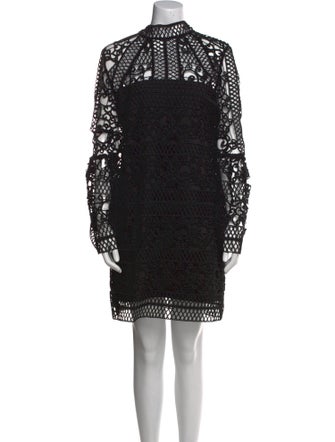 Rachel Gilbert Lace Pattern Mini Dress