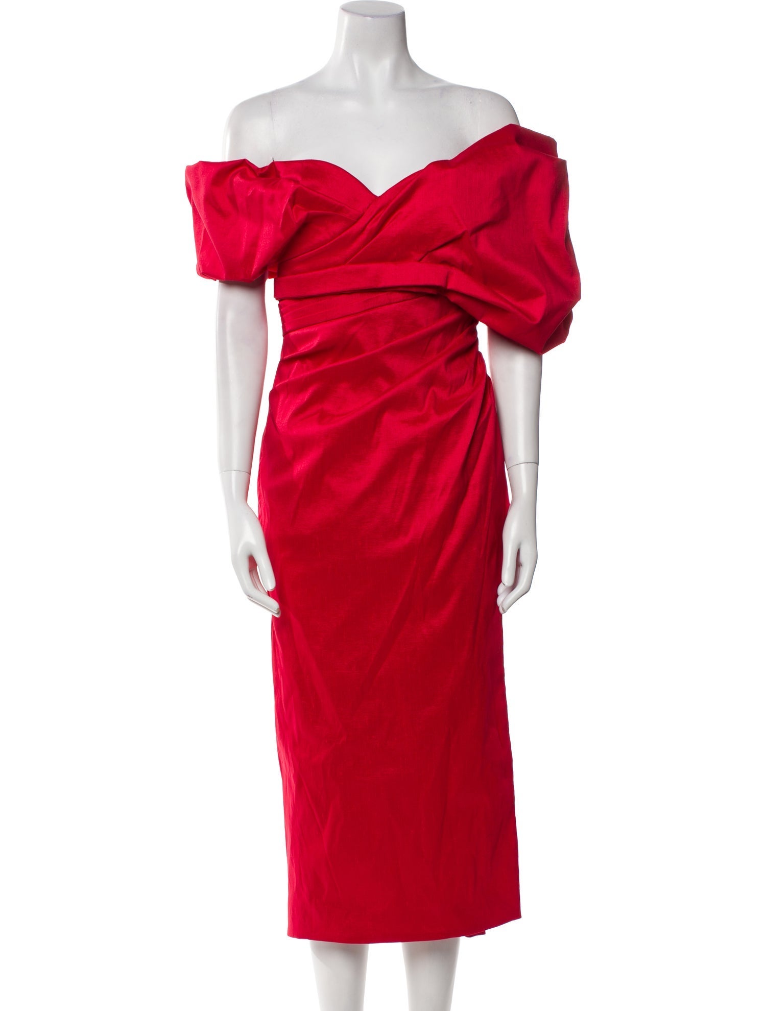 Rachel Gilbert Off-The-Shoulder Midi Length Dress