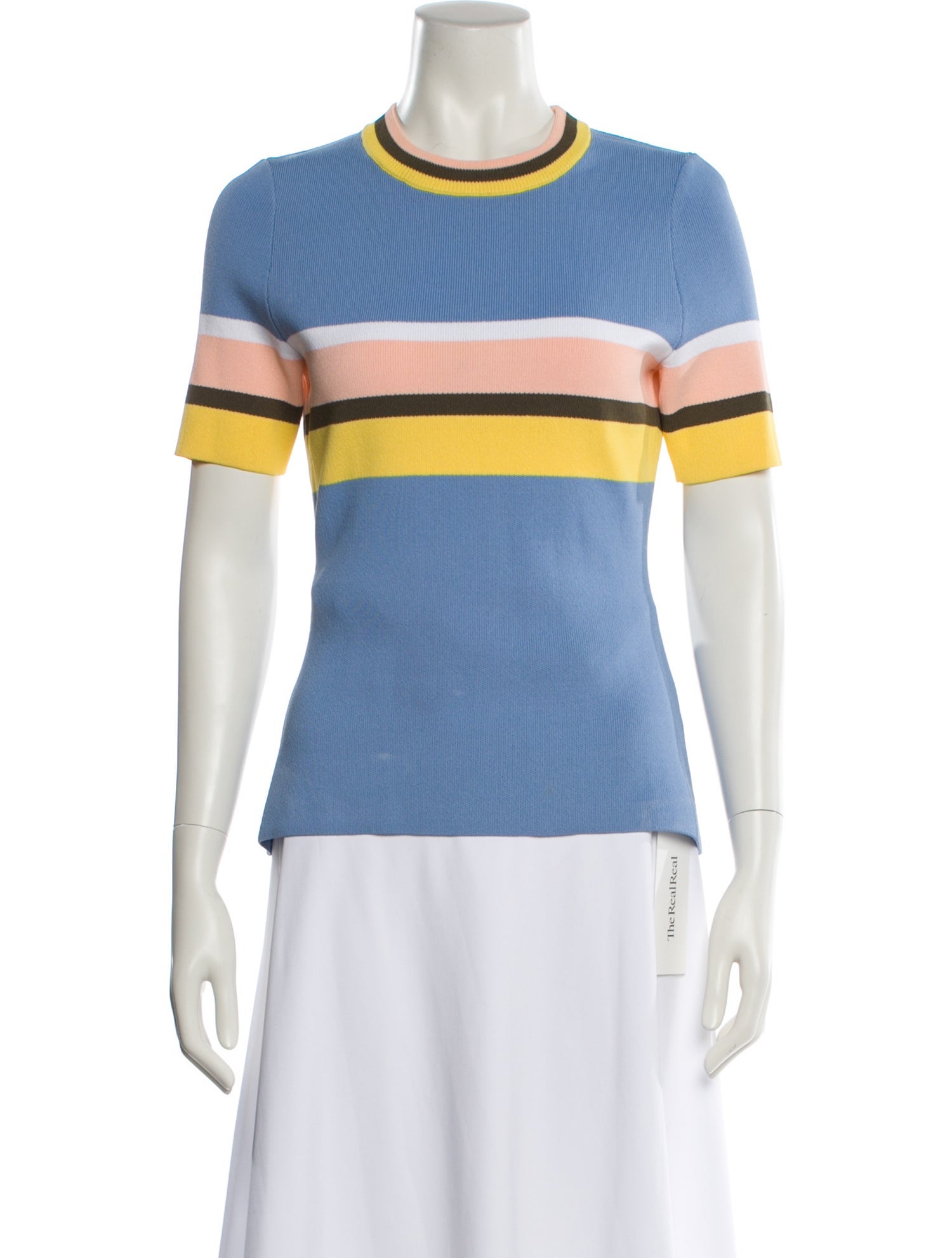 Rachel Gilbert Striped Mock Neck Top