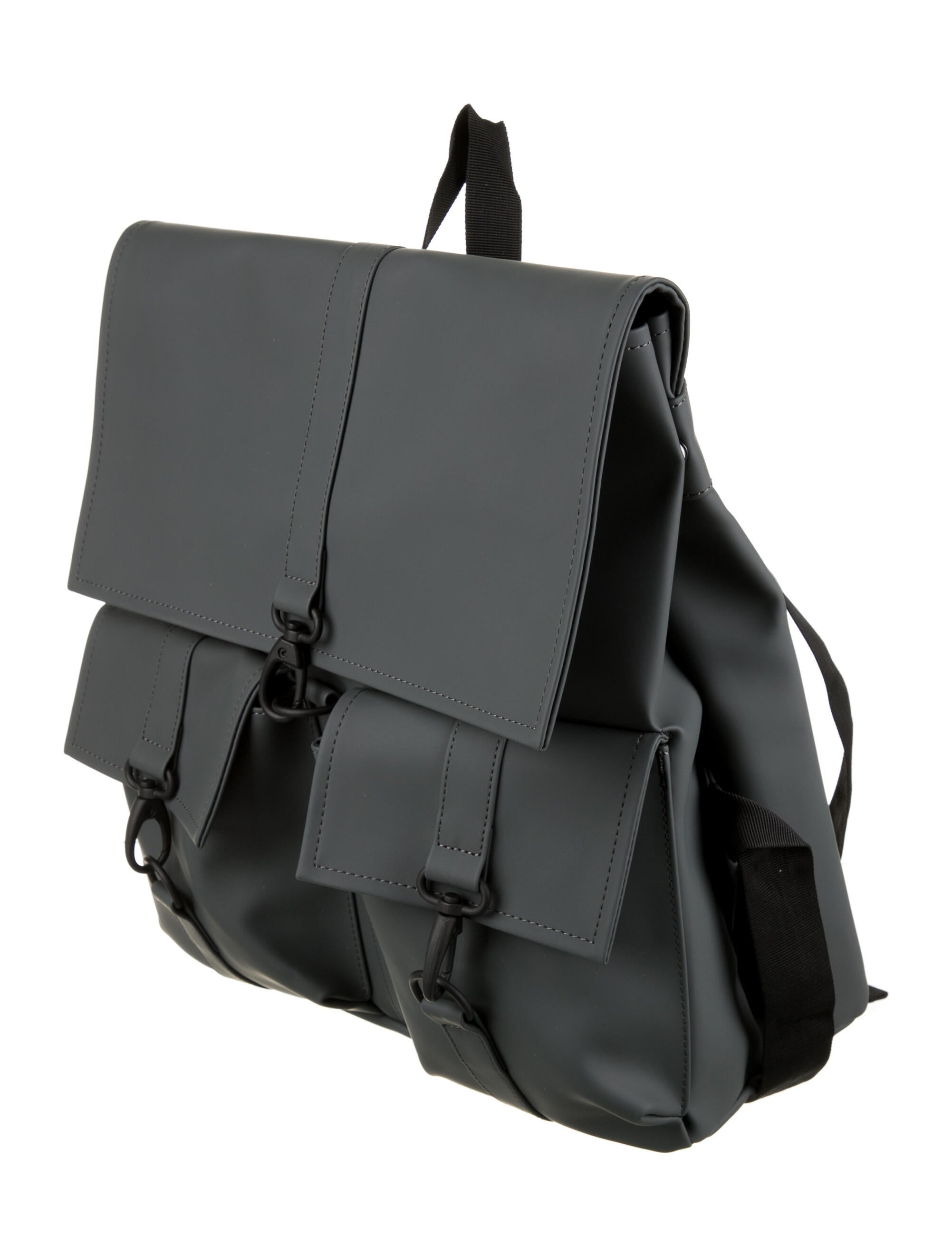 Rains Leather Backpack Grey Backpacks, Handbags WRAIN20633 The