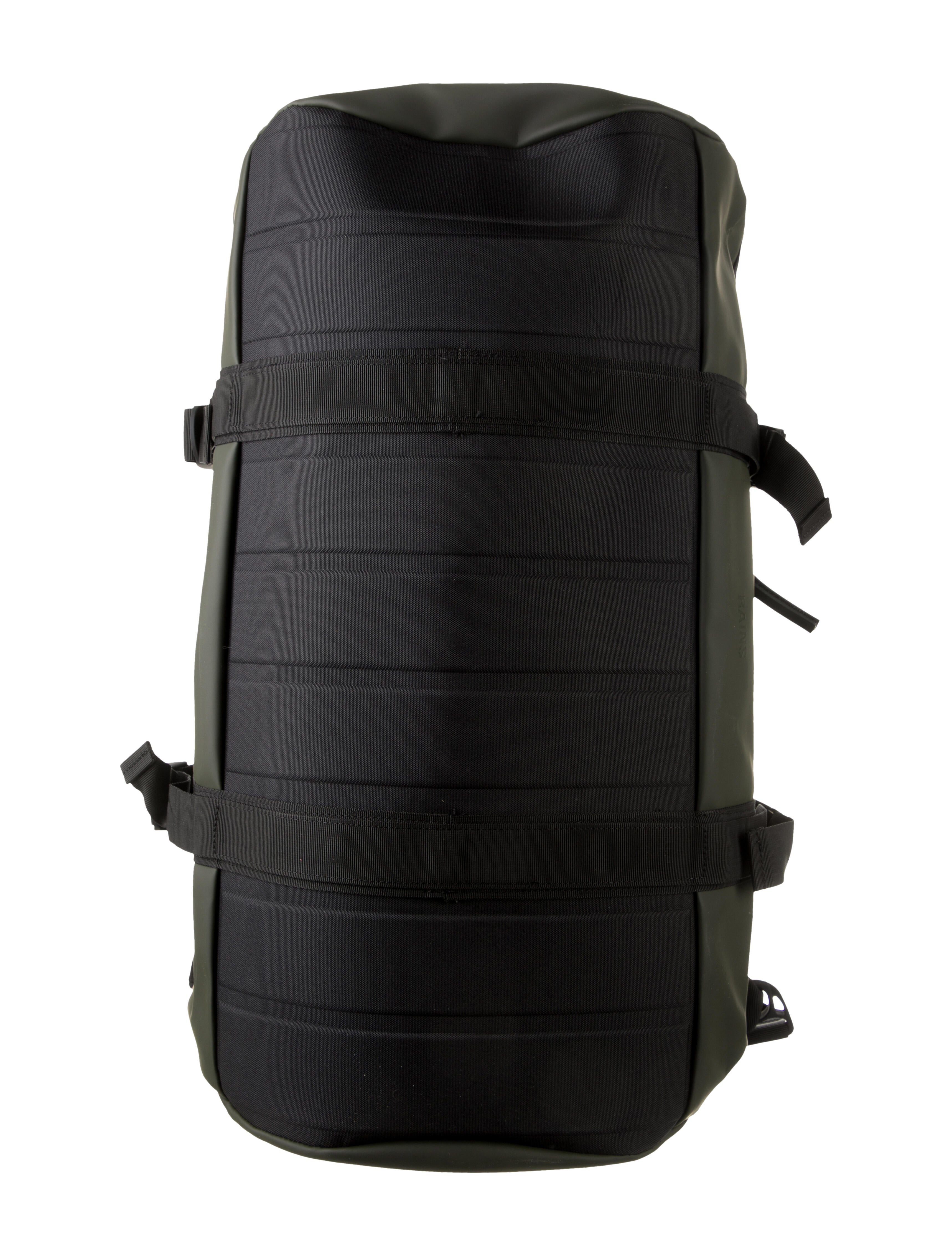 Rains Nylon Trim Leather Backpack Green Backpacks, Bags WRAIN21798