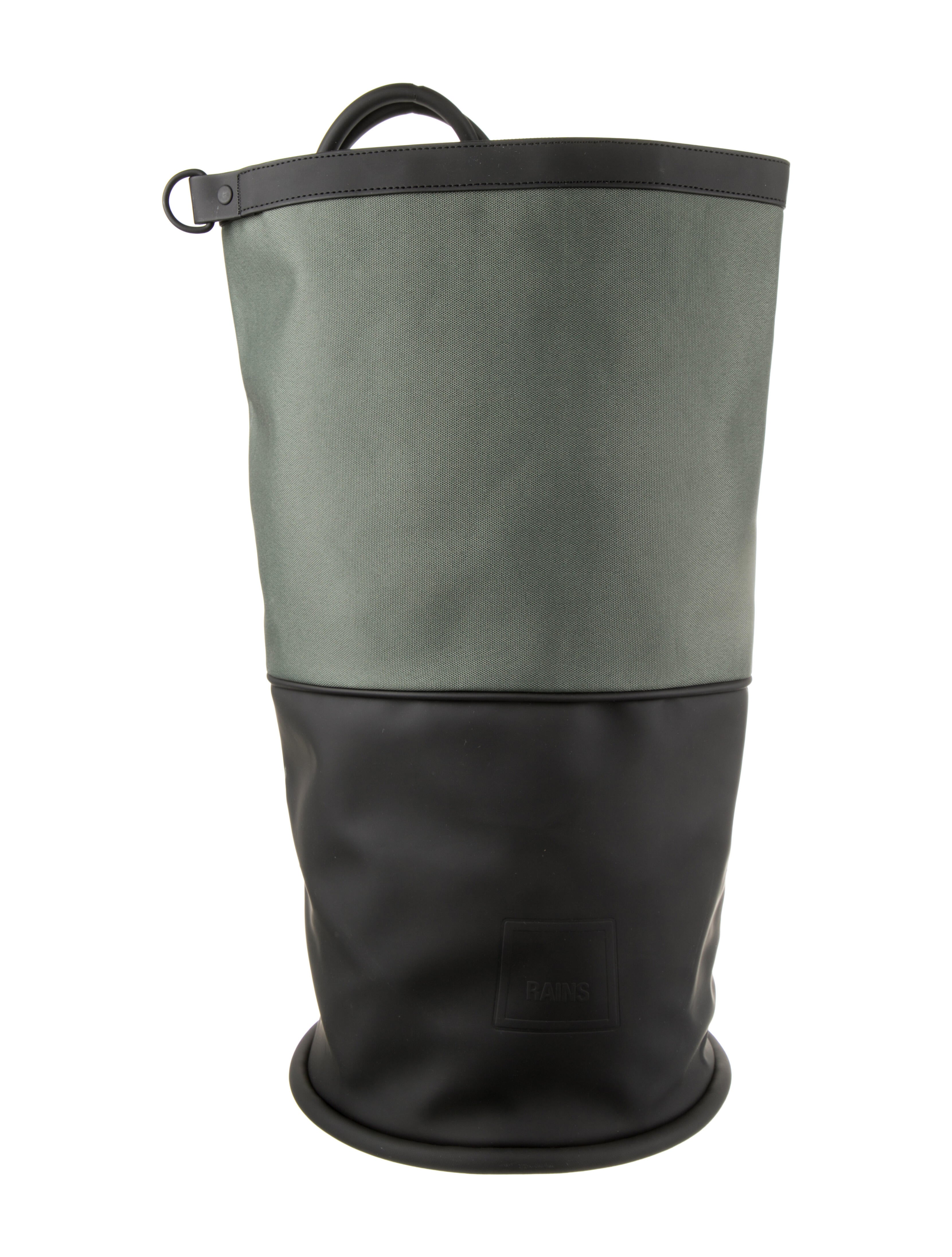 Rains Nylon Trim Leather Backpack Black Backpacks, Handbags