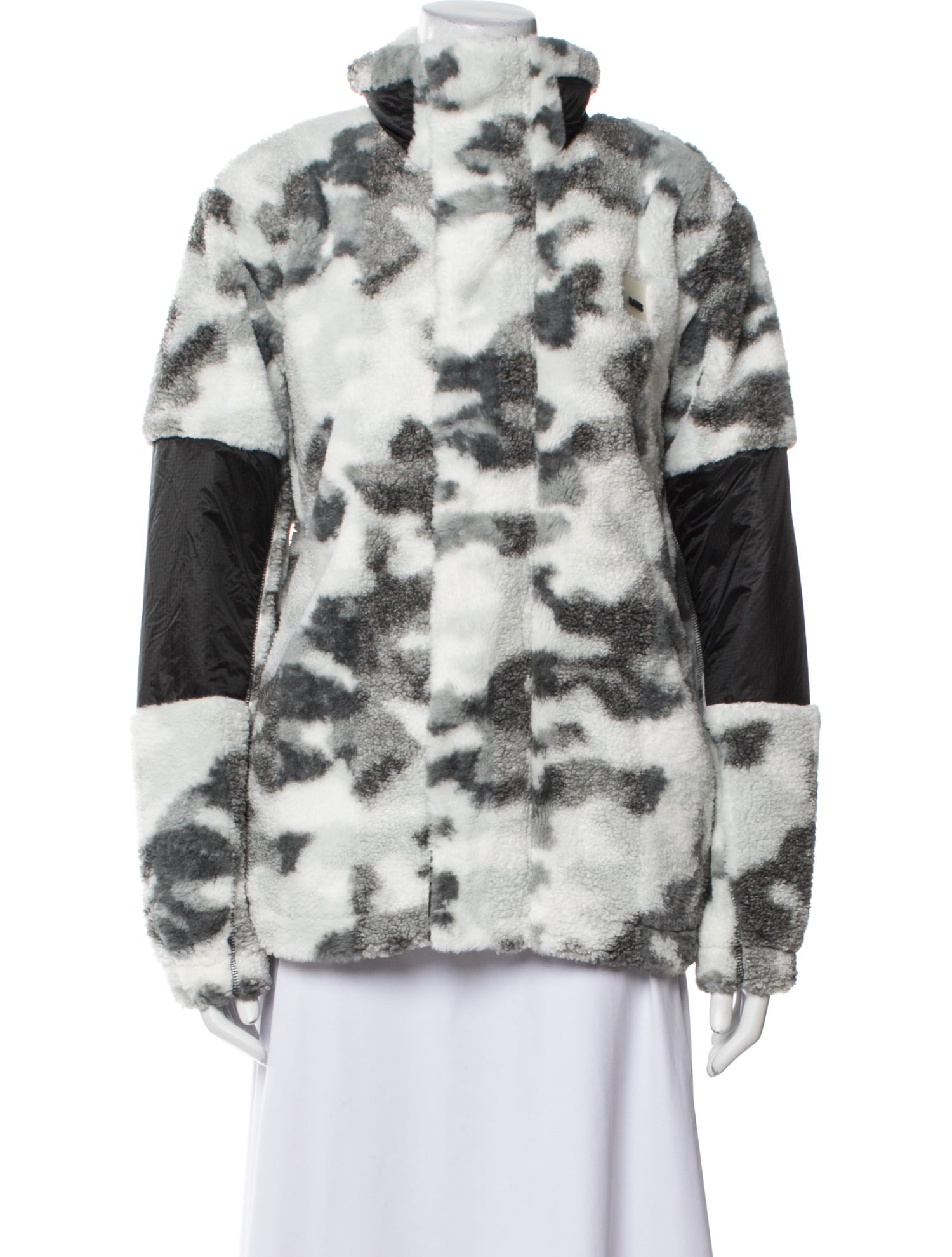 Rains Camouflage Print Faux Fur Jacket w/ Tags