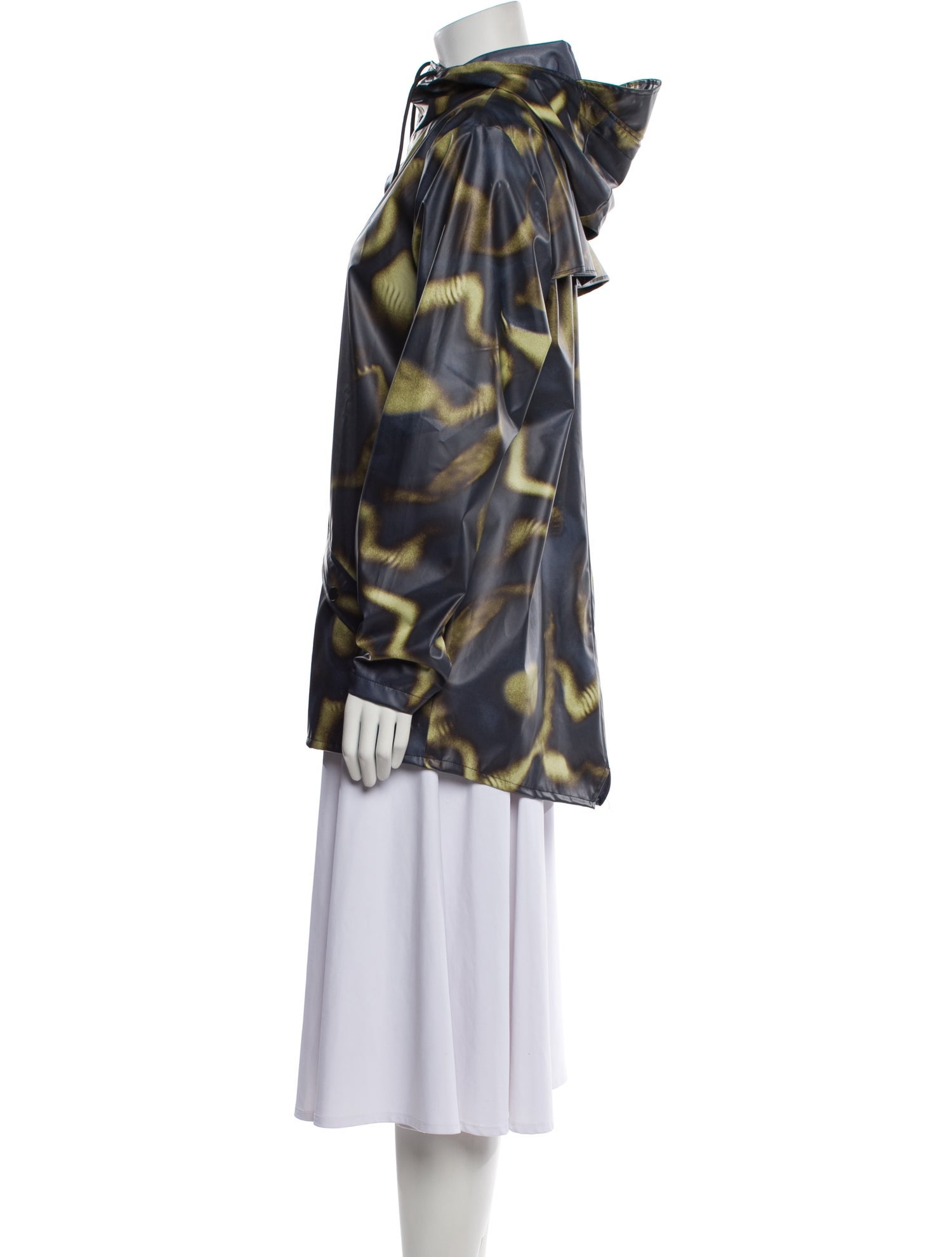 Rains Printed Faux Fur Coat w/ Tags