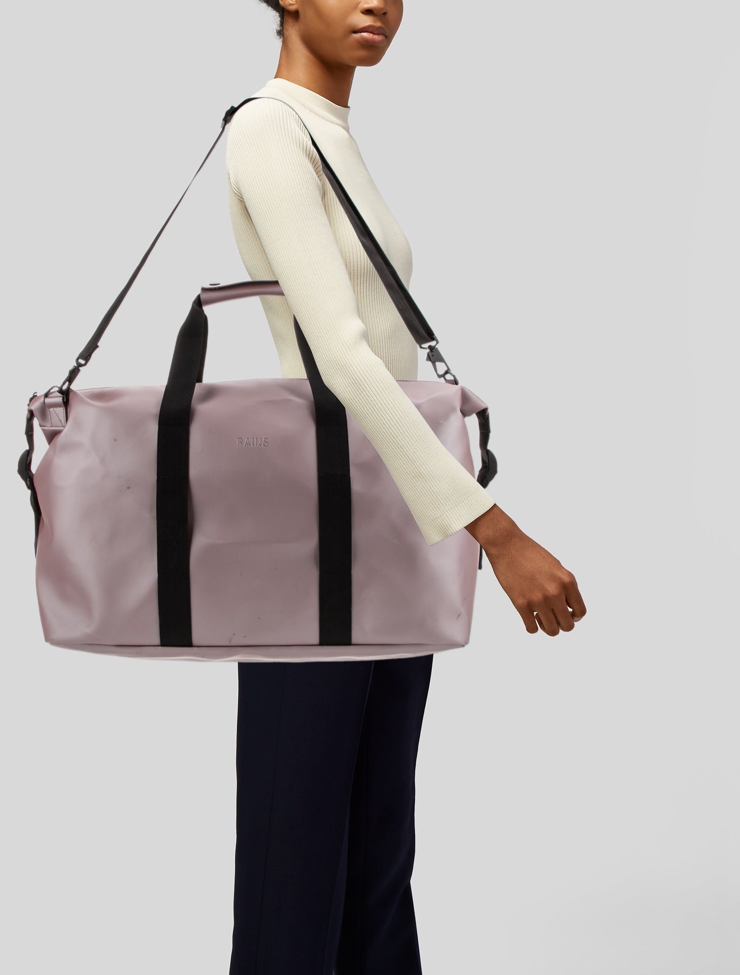 Rains Leather Weekender Bag