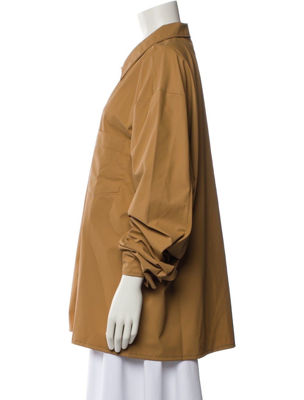 Rains Jacket Brown Pointed Collar Patch Pockets &… - image 2