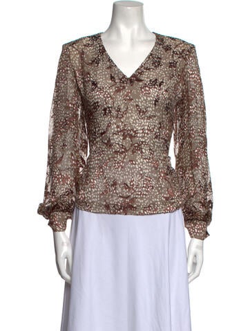 Ripetta Tops Silk Printed Blouse M