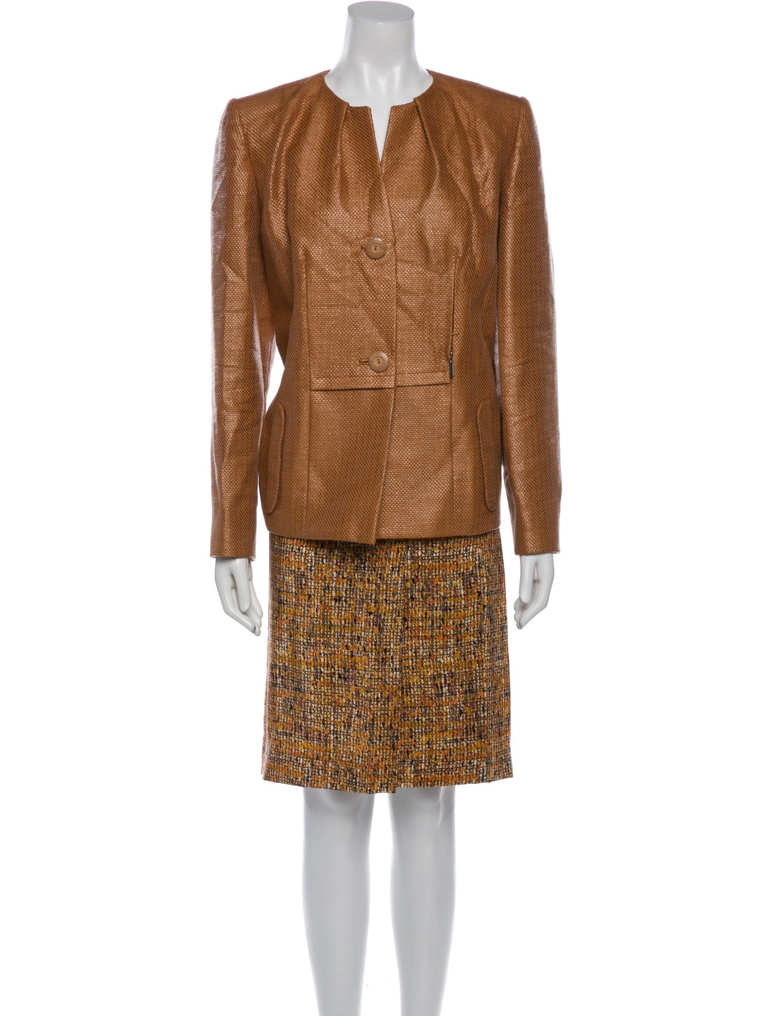 Ripetta Tweed Pattern Skirt Suit
