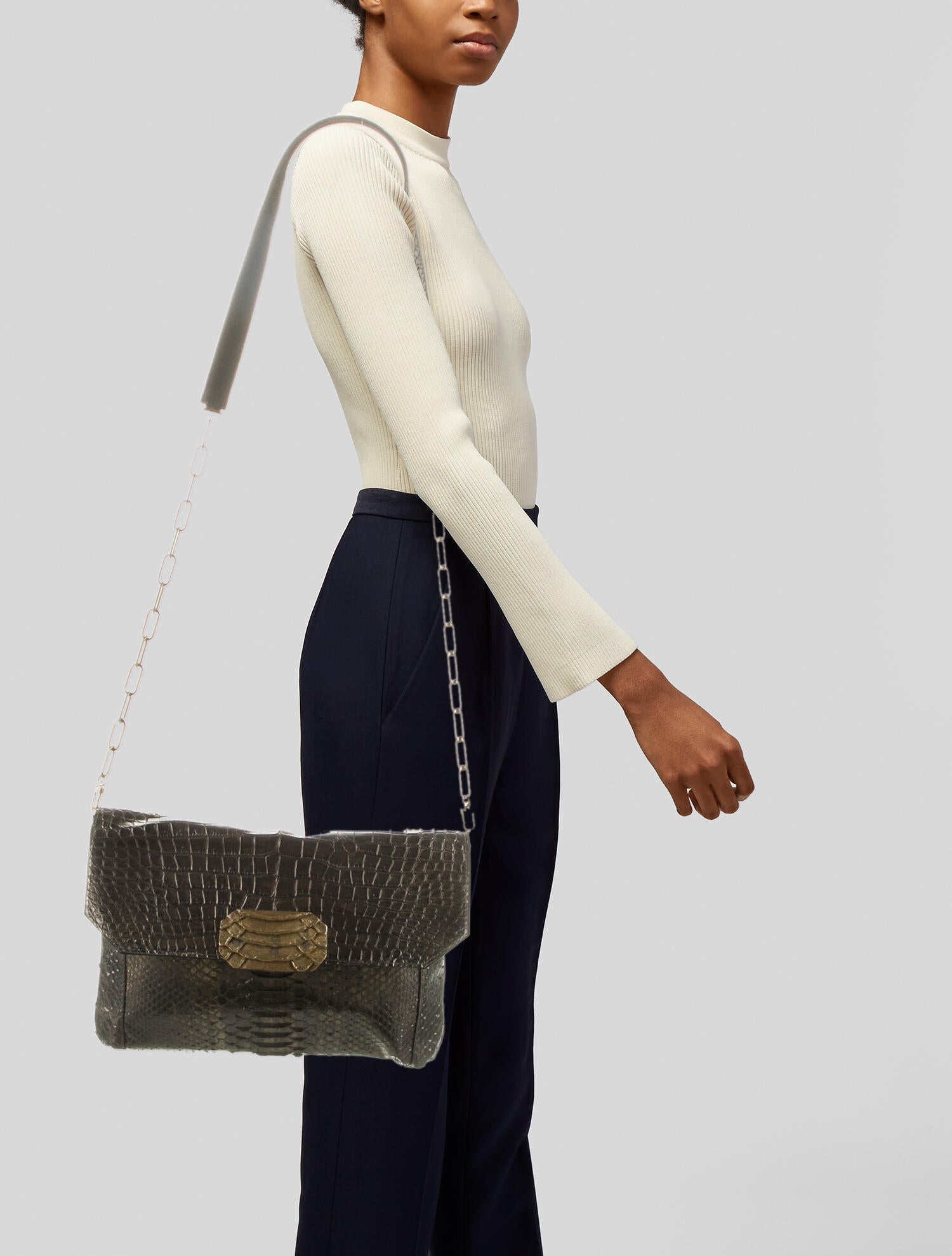 Raven Kauffman Crocodile Crossbody Bag Black Crossbody Bags, Handbags