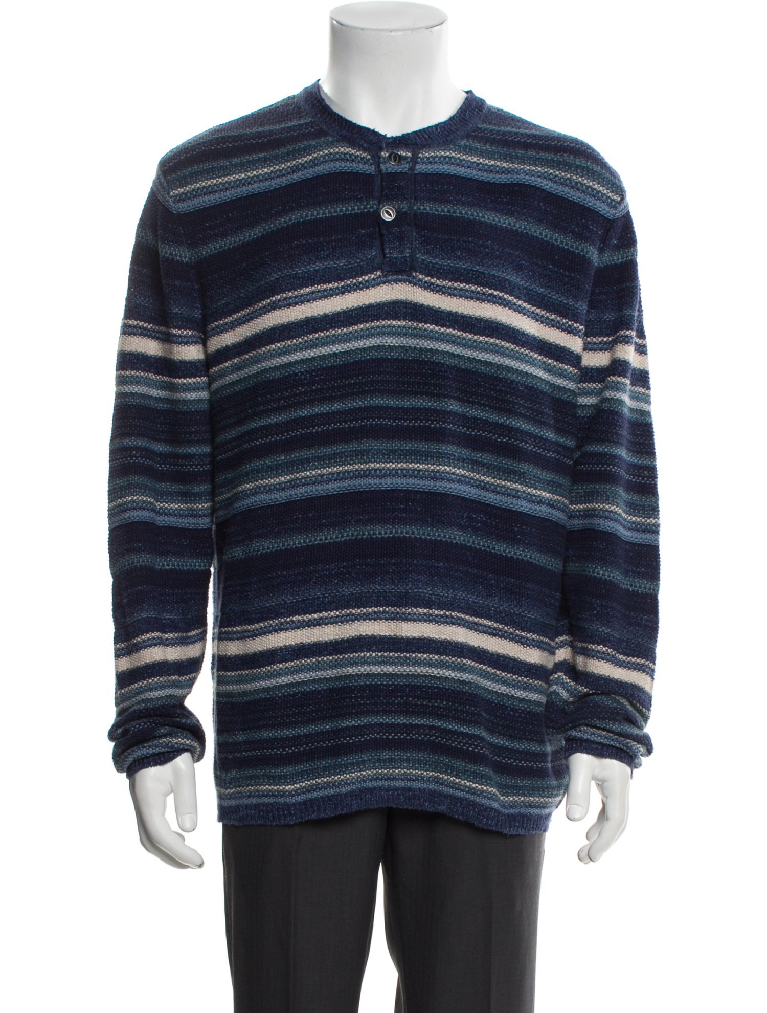 Ralph Lauren Denim & Supply Striped Crew Neck Polo Sweater
