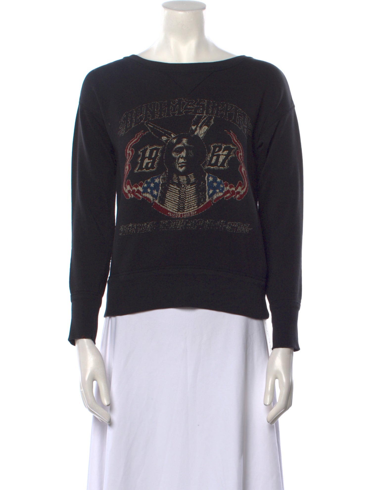 Ralph Lauren Denim & Supply Graphic Print Bateau Neckline Sweatshirt