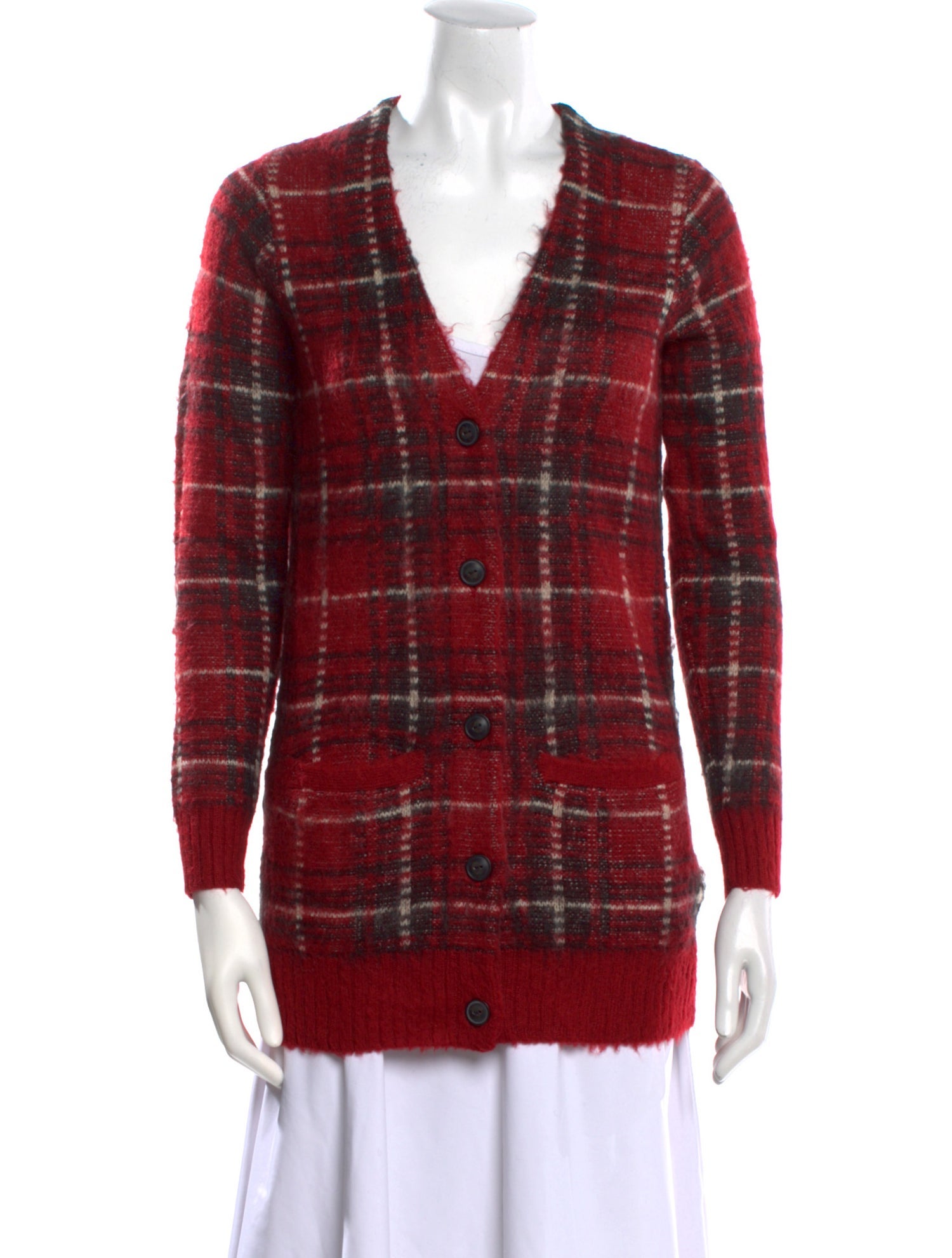 Ralph Lauren Denim & Supply Plaid Print V-Neck Sweater