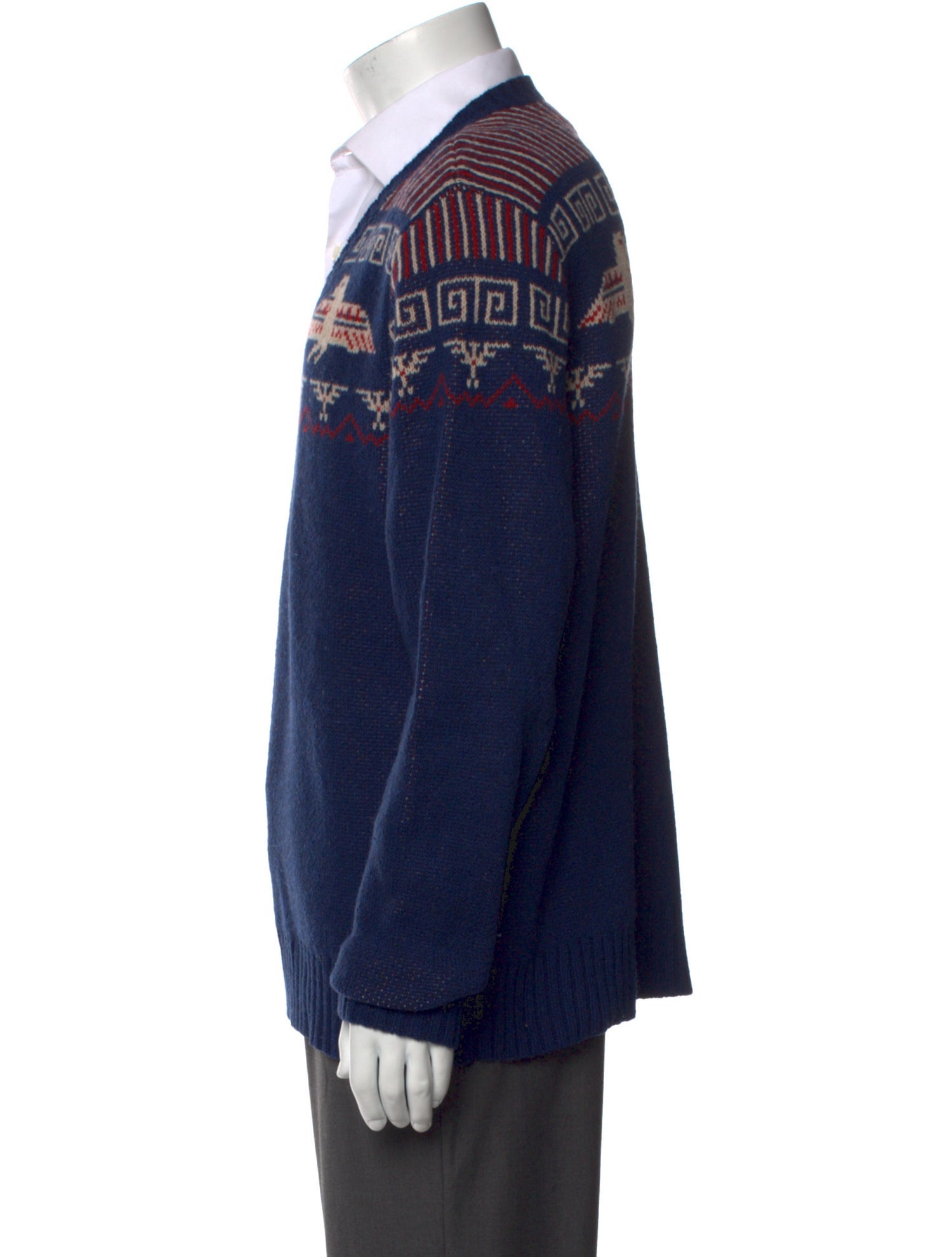 Ralph Lauren Denim & Supply Lambswool Graphic Print Cardigan