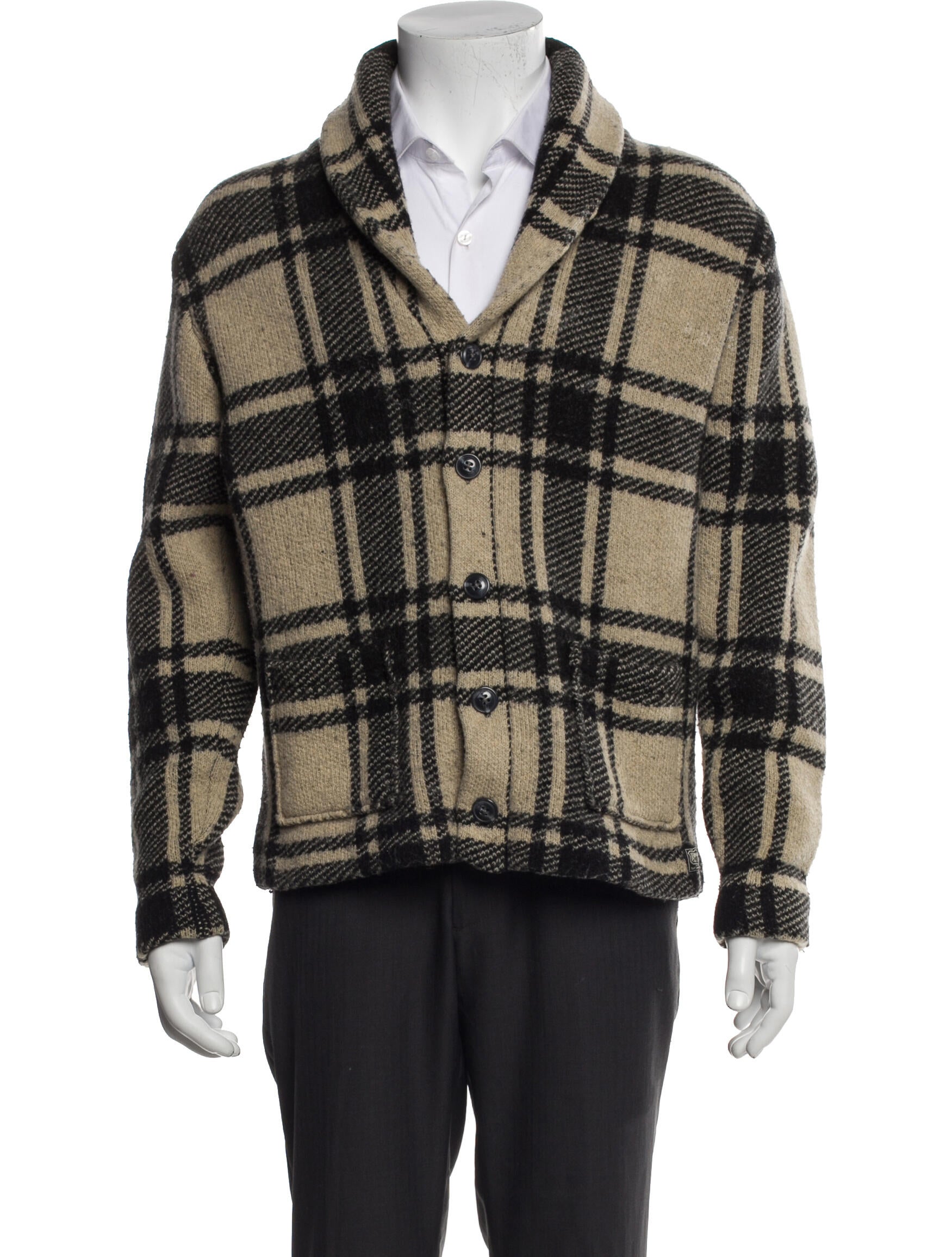 Ralph Lauren Denim & Supply Lambswool Plaid Print Peacoat
