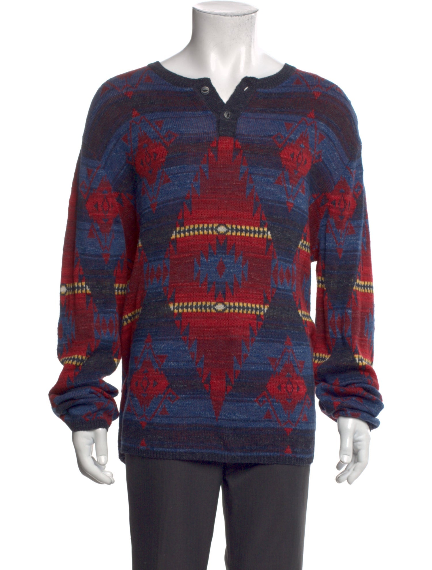 Ralph Lauren Denim & Supply Printed Crew Neck Polo Sweater