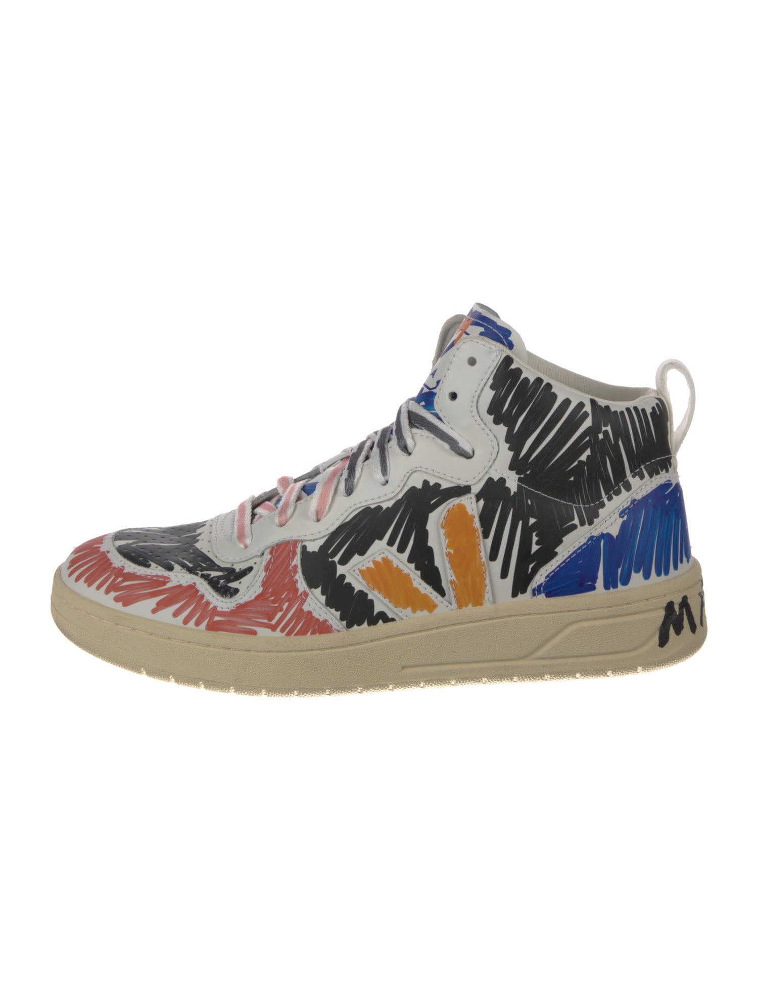 Marni x Veja Leather Printed Sneakers