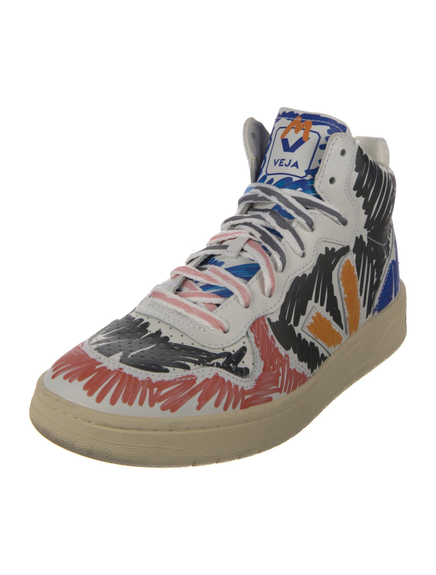 Marni x Veja Leather Printed Sneakers