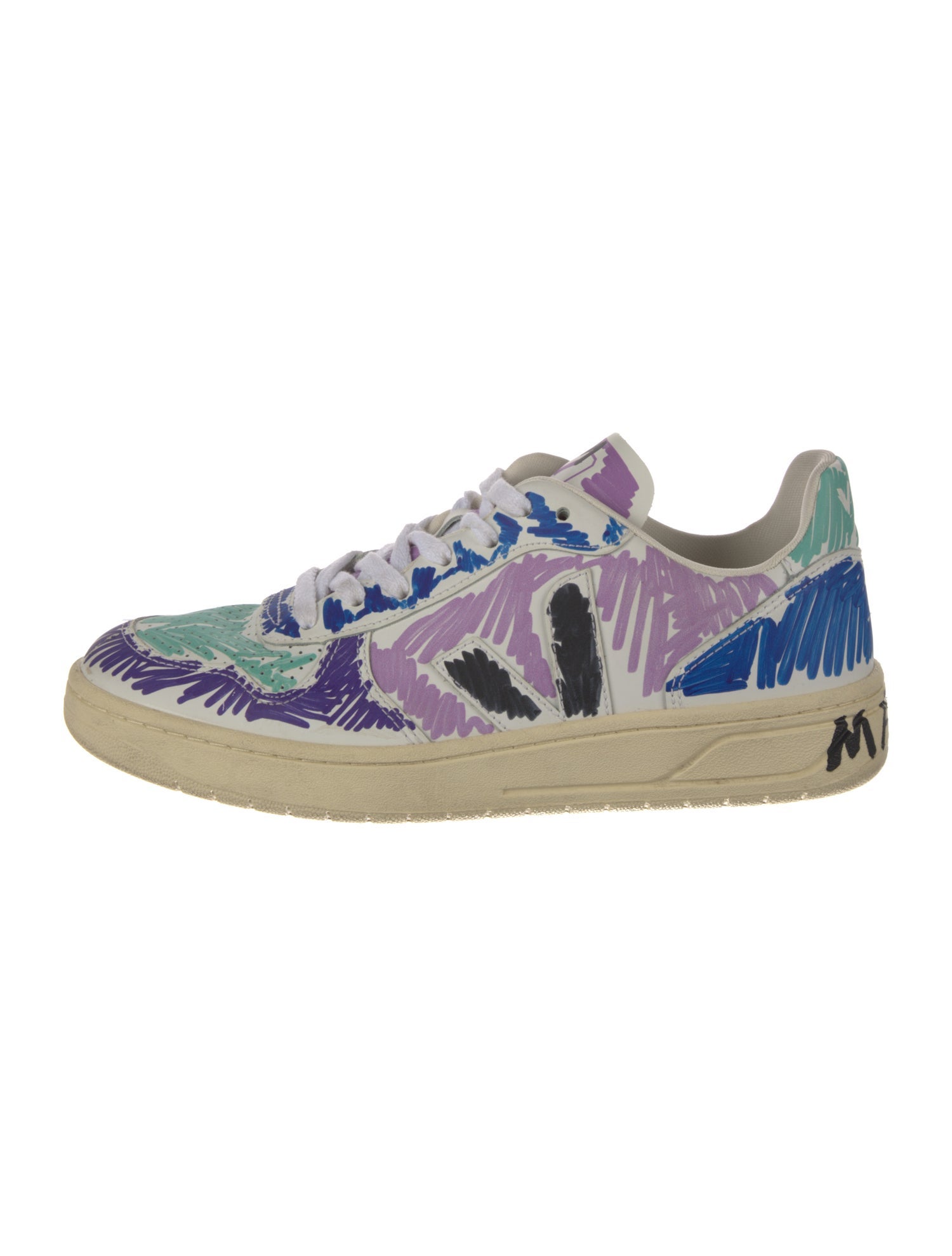 Marni x Veja Leather Printed Sneakers
