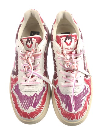 Marni x Veja Leather Printed Sneakers