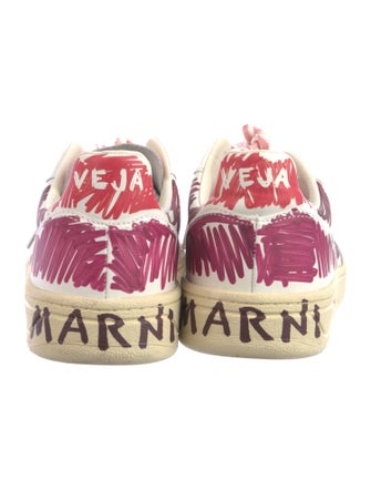 Marni x Veja Leather Printed Sneakers