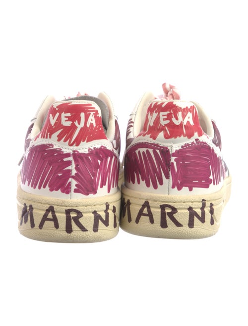 Marni x Veja Leather Printed Sneakers