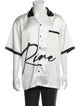 Rare Clothing Brand Graphic Print Collar Henley