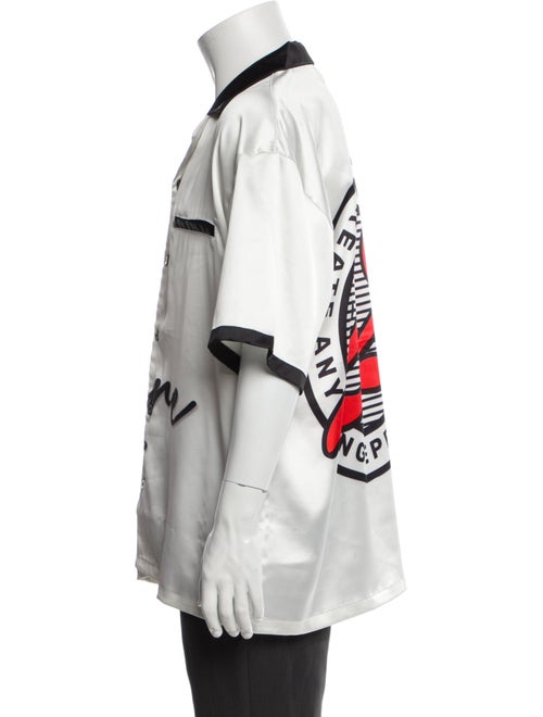 Rare Clothing Brand Graphic Print Collar Henley