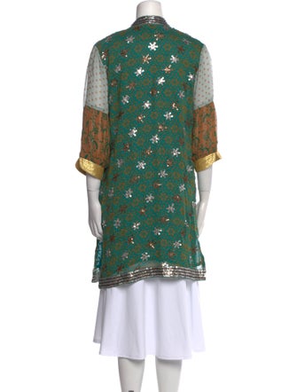 Rapsodia Floral Print Open Front Sweater