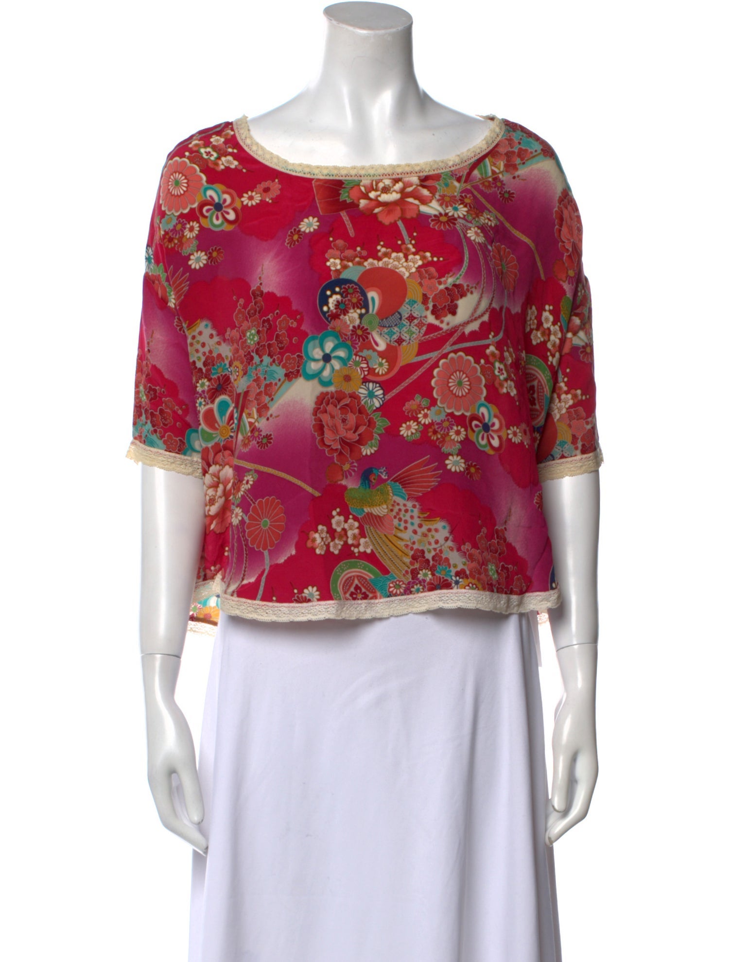 Rapsodia Silk Floral Print Crop Top