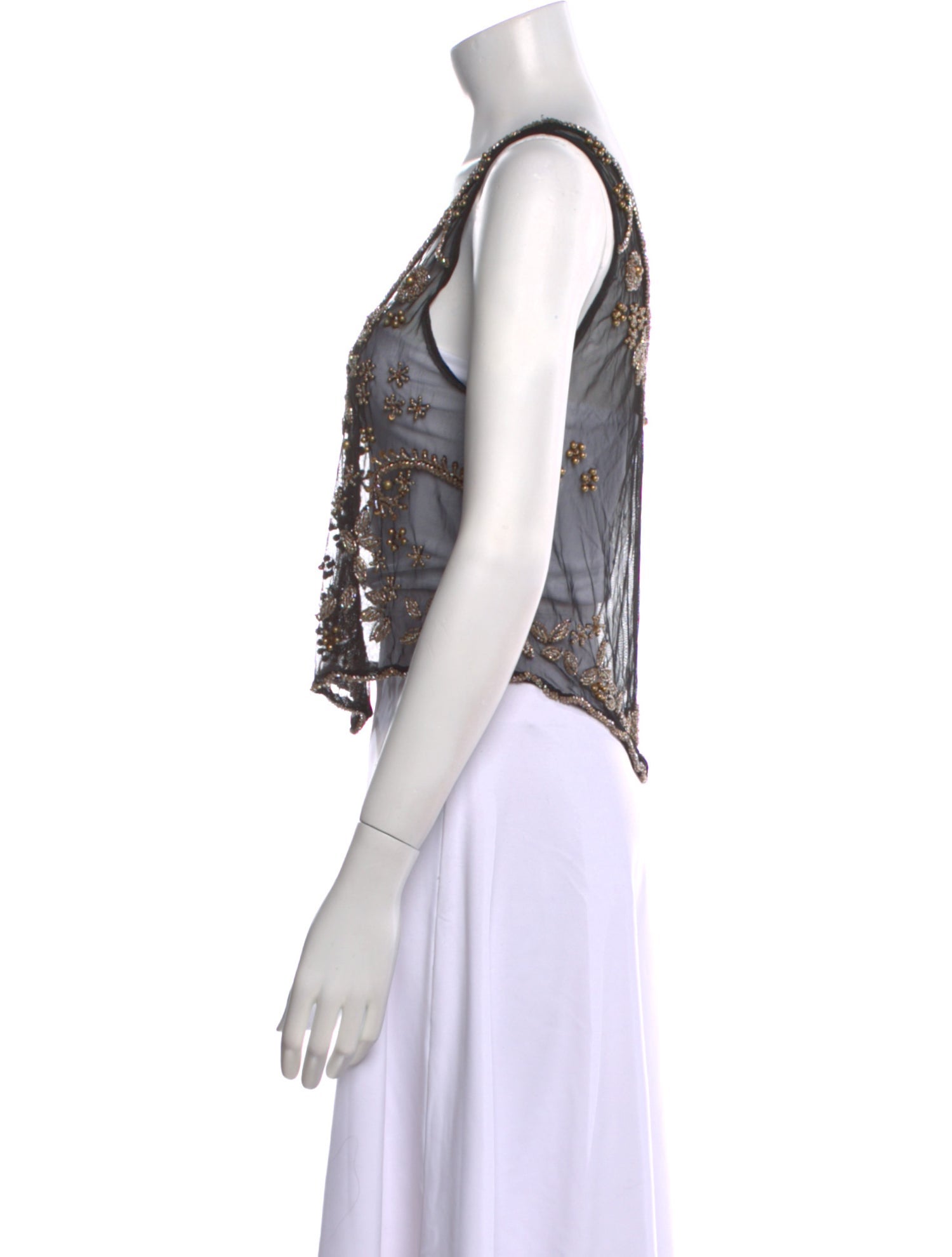 Rapsodia Patterned Scoop Neck Crop Top