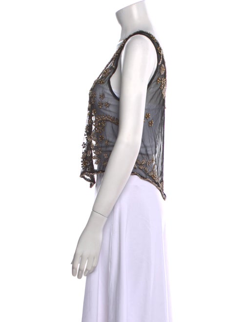 Rapsodia Patterned Scoop Neck Crop Top