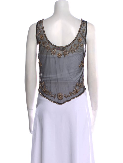 Rapsodia Patterned Scoop Neck Crop Top