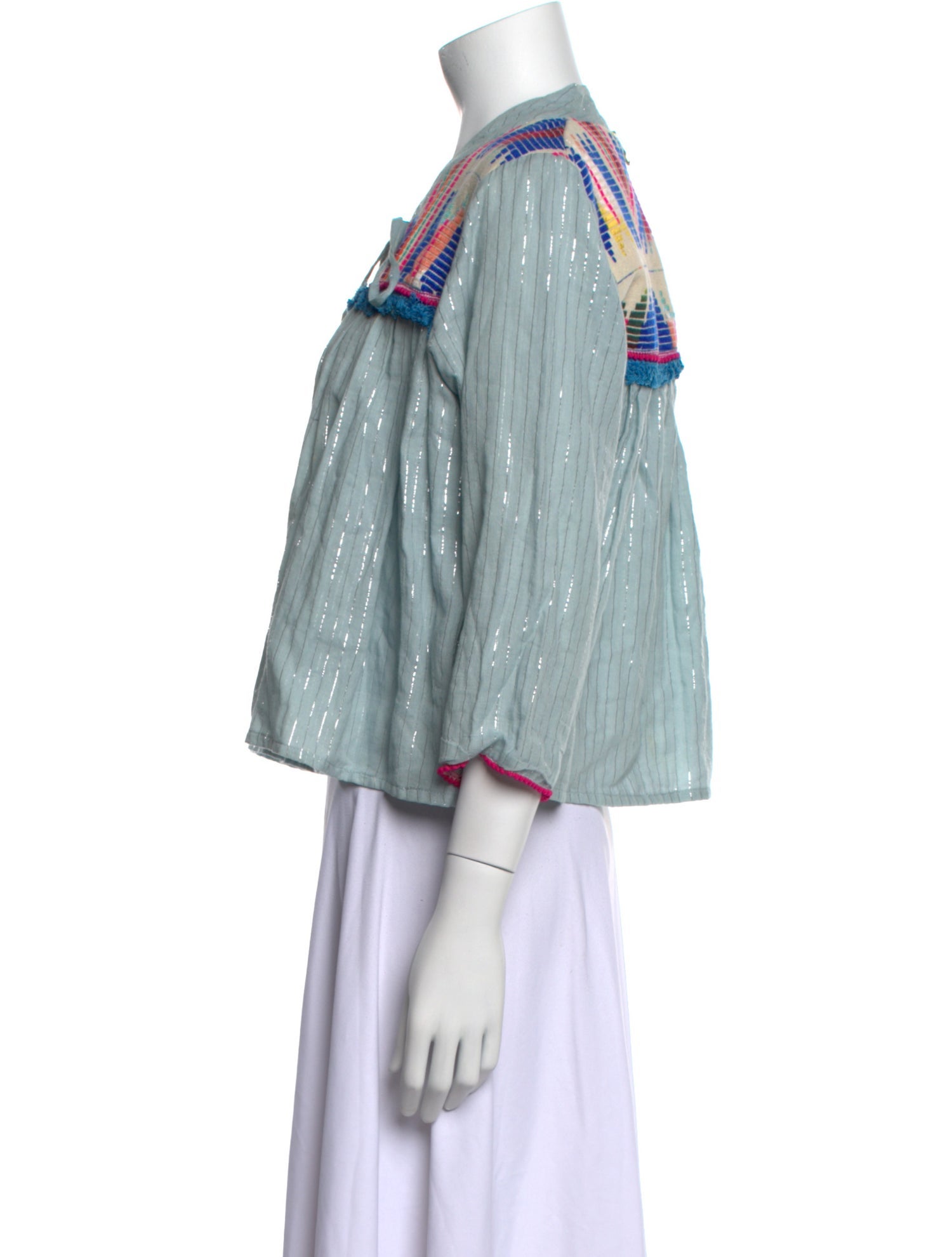 Rapsodia Striped Three-Quarter Sleeve Blouse