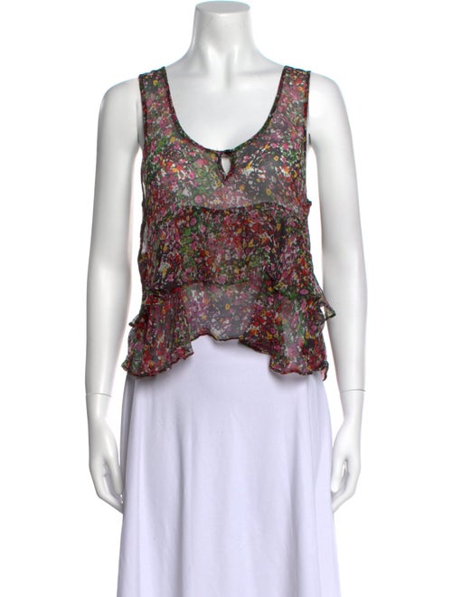 Rapsodia Floral Print Scoop Neck Crop Top
