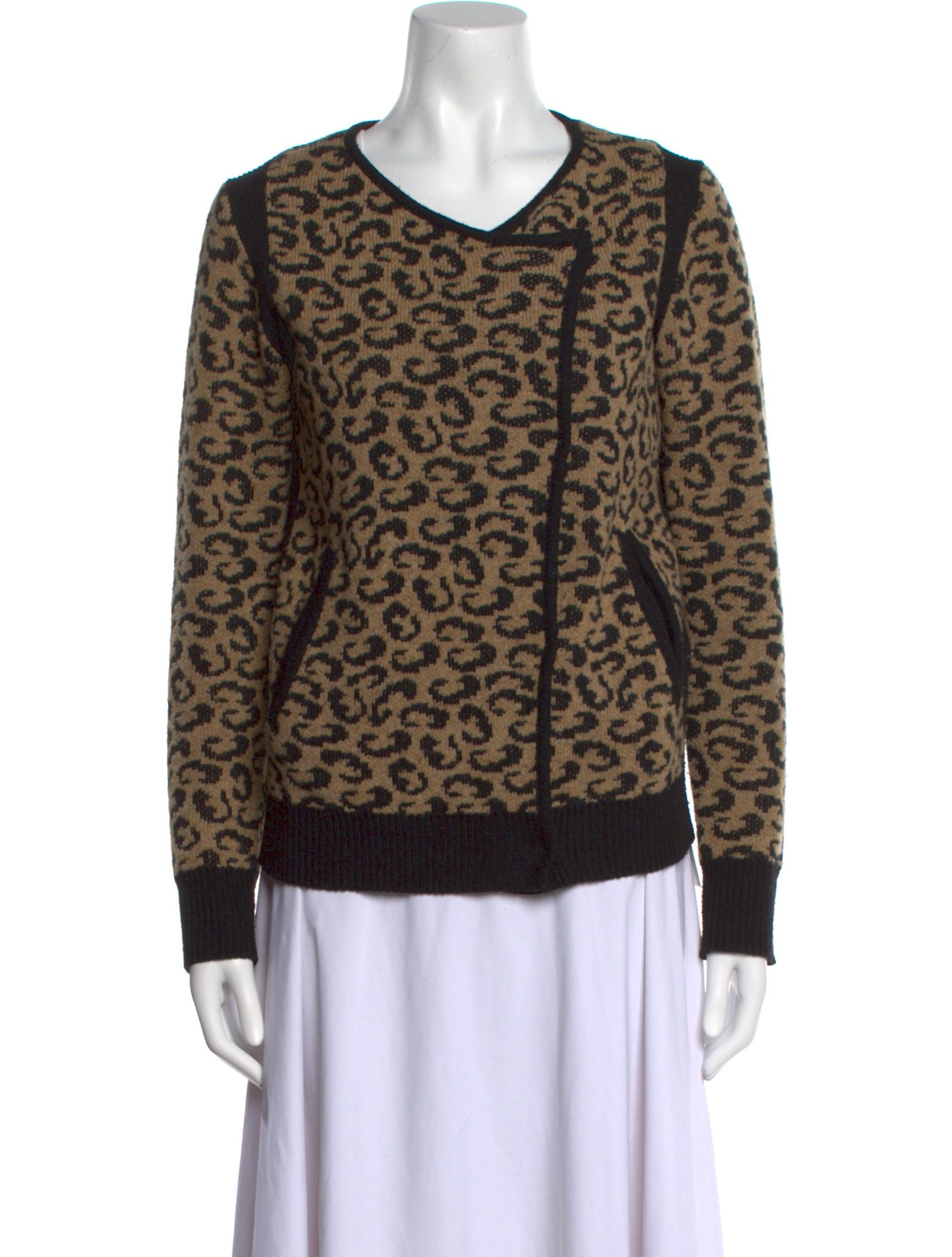 Rapsodia Animal Print V-Neck Sweater
