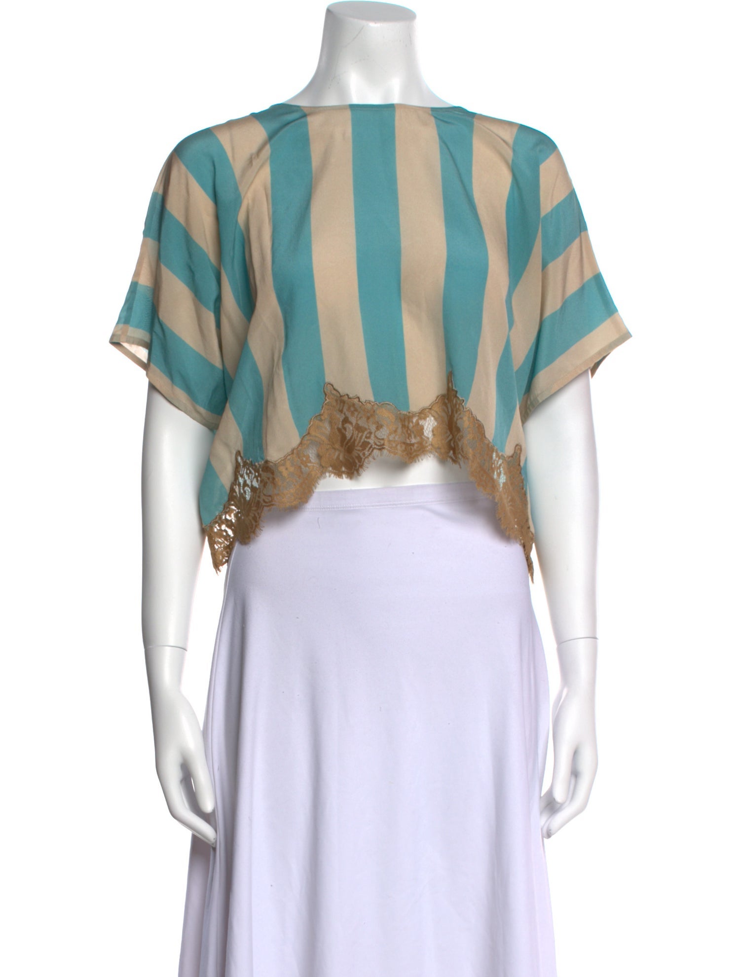 Rapsodia Striped Bateau Neckline Crop Top