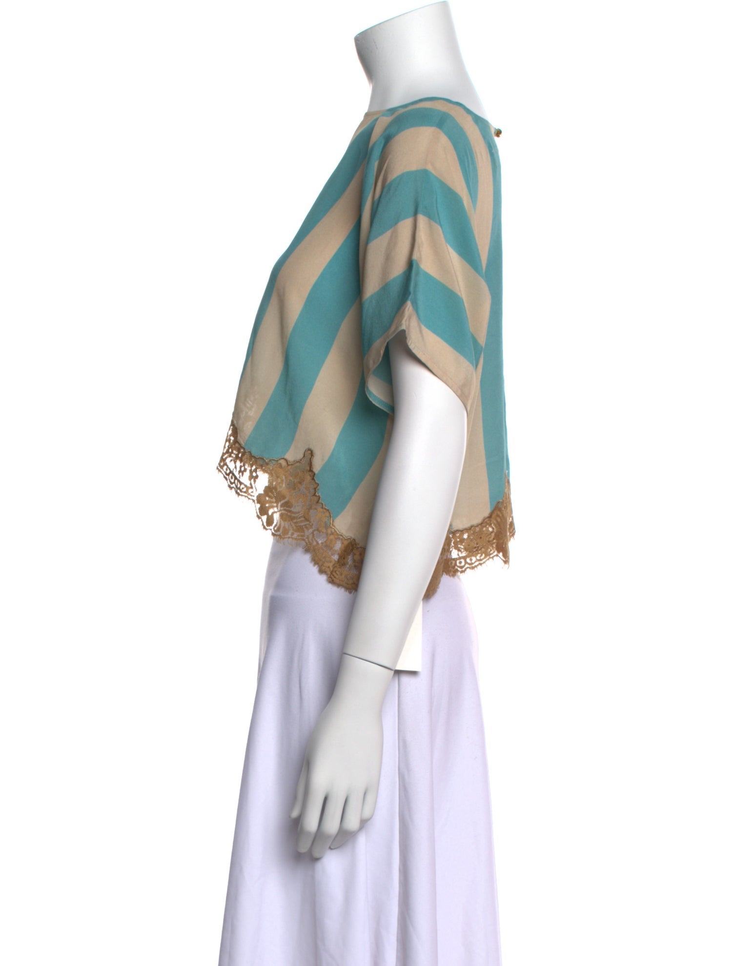 Rapsodia Striped Bateau Neckline Crop Top