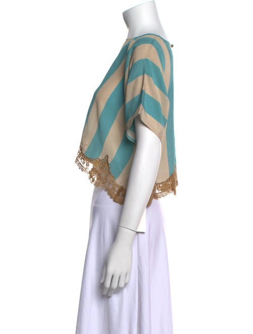 Rapsodia Striped Bateau Neckline Crop Top